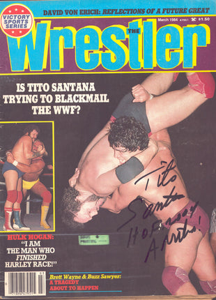 Tito Santana signed The Wrestler Magazine March 1984