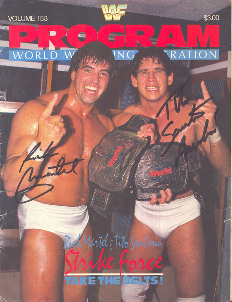 Rick Martel & Tito Santana dual signed WWF Program Volume 153