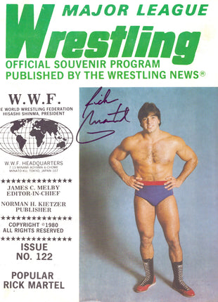 Rick Martel signed Major League Wrestling Program #122