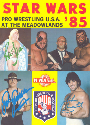 Rick Martel, Sgt Slaughter & Ric Flair triple signed Star Wars 1985 Program (w/ JSA)