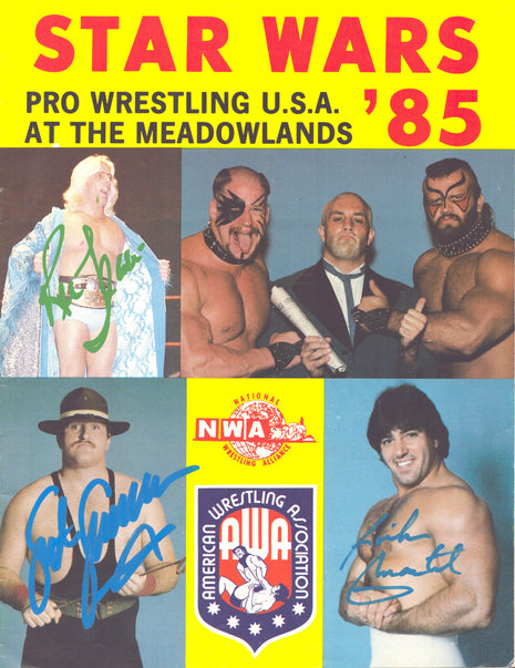 Rick Martel, Sgt Slaughter & Ric Flair triple signed Star Wars 1985 Program (w/ JSA)