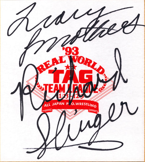 Tracy Smothers & Richard Slinger dual signed Japanese Shikishi Board