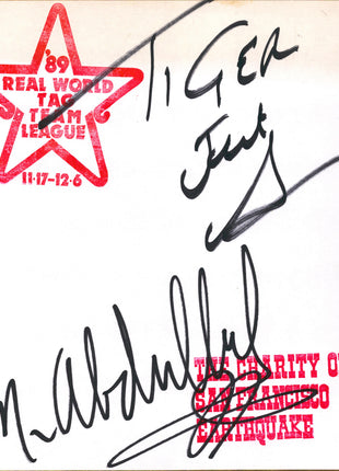 Abdullah the Butcher & Tiger Jeet Singh dual signed Japanese Shikishi Board