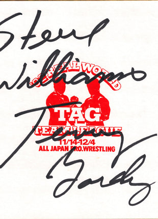 Steve Williams & Terry Gordy dual signed Japanese Shikishi Board