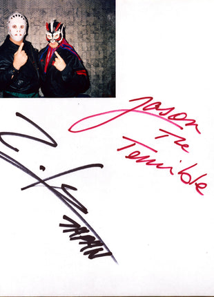 Jason the Terrible & Winger dual signed Japanese Shikishi Board