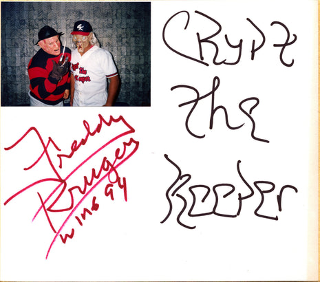Freddy Kruger & Crypt the Keeper dual signed Japanese Shikishi Board