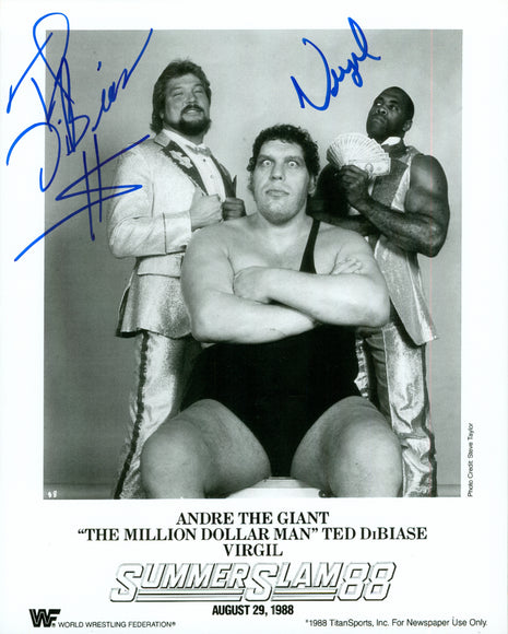 Ted DiBiase & Virgil dual signed 8x10 Photo