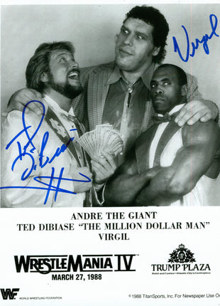 Ted DiBiase & Virgil dual signed 8x10 Photo