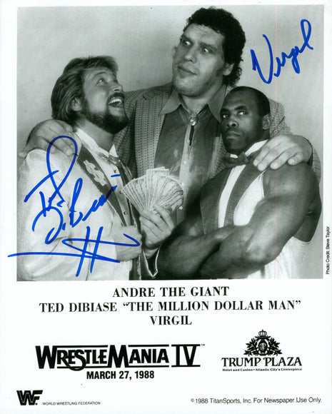 Ted DiBiase & Virgil dual signed 8x10 Photo