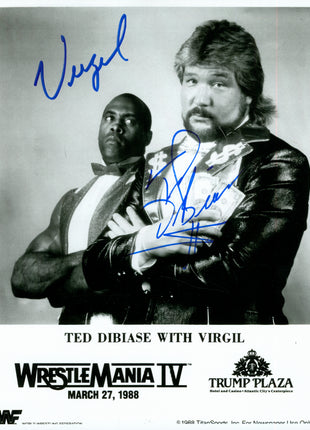 Ted DiBiase & Virgil dual signed 8x10 Photo