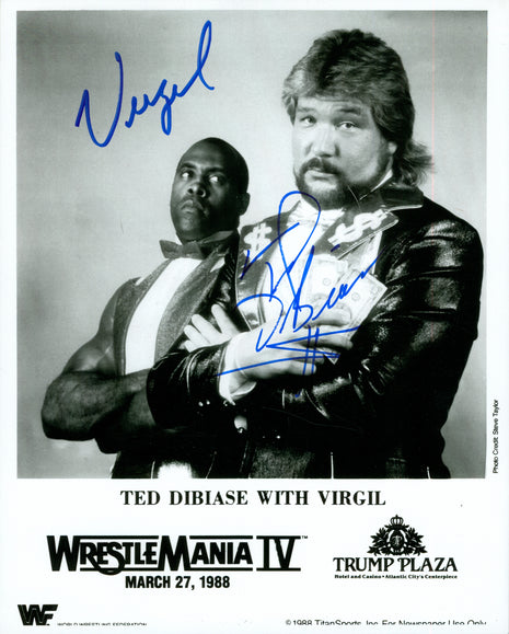Ted DiBiase & Virgil dual signed 8x10 Photo