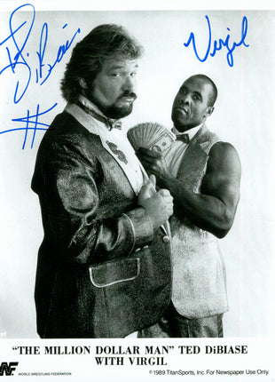 Ted DiBiase & Virgil dual signed 8x10 Photo