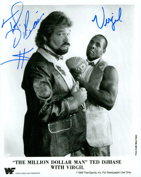 Ted DiBiase & Virgil dual signed 8x10 Photo