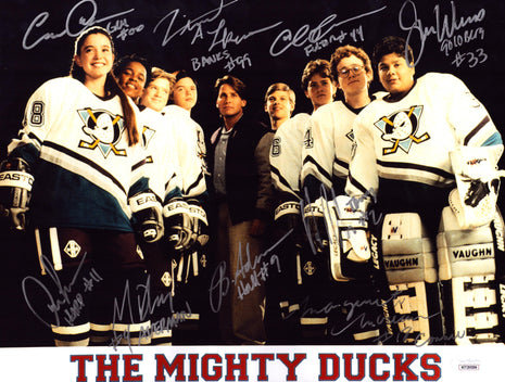 Mighty Ducks cast multi-signed 11x14 Photo (w/ JSA)