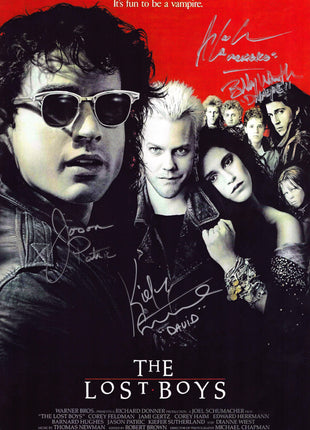 Lost Boys - Photo 11x17 signée par Jason Patric, Kiefer Sutherland, Alex Winter et Billy Wirth