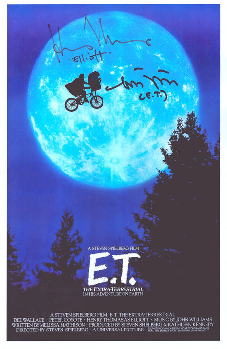 Matthew DeMeritt & Henry Thomas (E.T.) dual signed 11x17 Photo