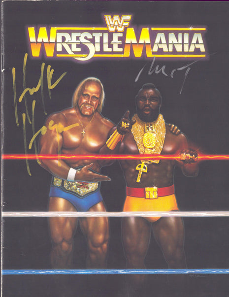 Mr T & Hulk Hogan dual signed WWF WrestleMania 1 Program (w/ Beckett)