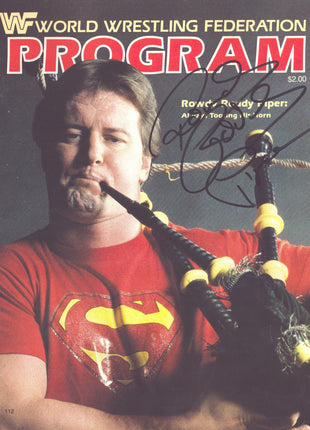 Rowdy Roddy Piper signed WWF Program Volume 112