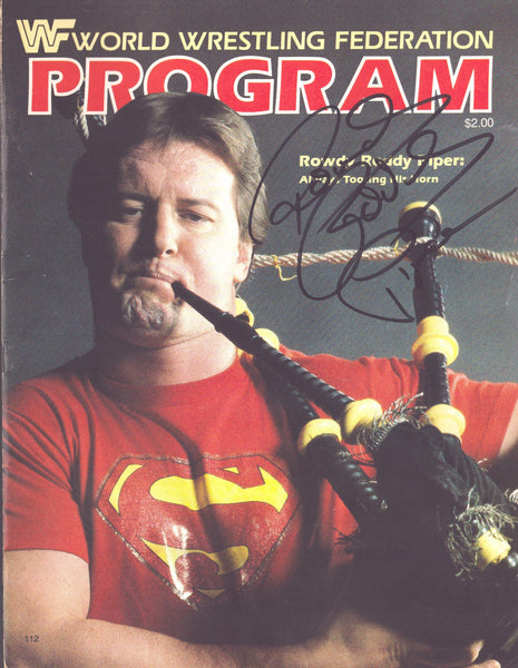 Rowdy Roddy Piper signed WWF Program Volume 112