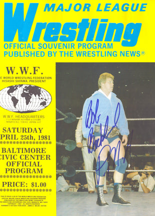 Bob Backlund signed Major League Wrestling Program 4/25/81