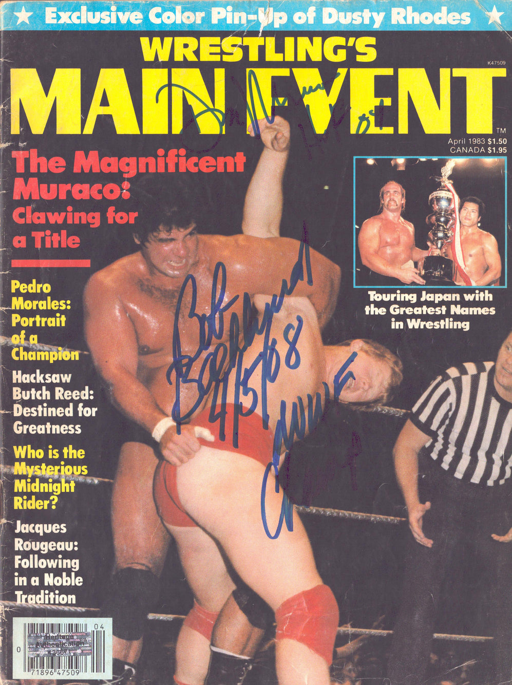 Bob Backlund & Don Muraco dual signed Wrestling's Main Event Magazine ...