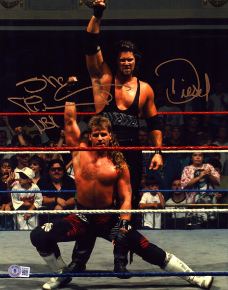 Shawn Michaels & Diesel dual signed 11x14 Photo (w/ Beckett)
