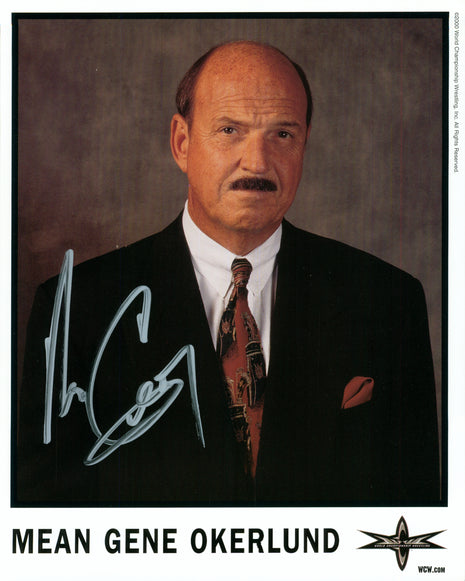 Mean Gene Okerlund signed 8x10 Photo