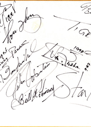Andre the Giant, Lou Thesz, Johnny Powers, Nick Bockwinkel, Johnny Valentine, Bill Robinson, Tiger Jeet Singh, William Ruska & Stan Hansen multi-signed Japanese Shikishi Board