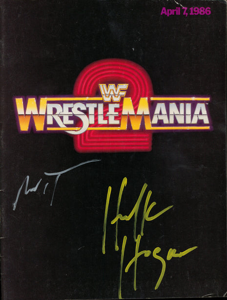 Mr T & Hulk Hogan dual signed WWF WrestleMania 2 Program (w/ Beckett)