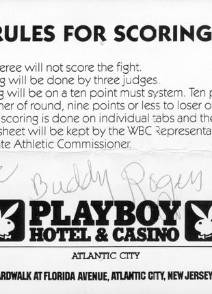 Buddy Rogers signed Table Card