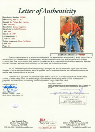 Curt Hennig signed Magazine Page (w/ JSA)