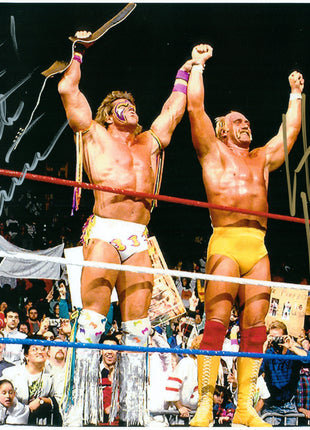 Hulk Hogan & Ultimate Warrior dual signed 8x10 Photo