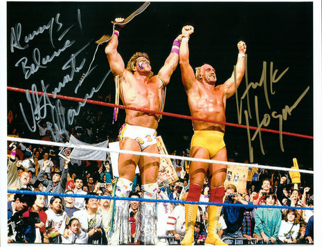 Hulk Hogan & Ultimate Warrior dual signed 8x10 Photo