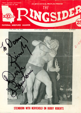 Dick Steinborn signed The Ringsider Program November 10 1972