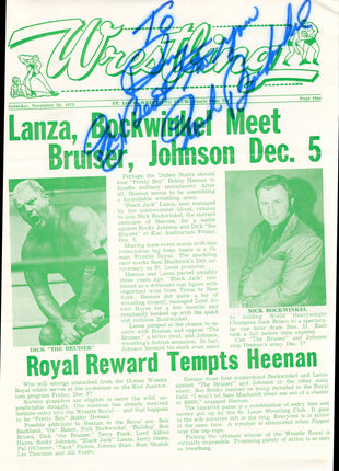 Nick Bockwinkel signed Wrestling Program November 29 1975
