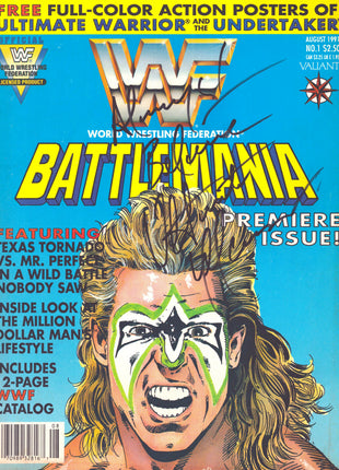 Ultimate Warrior signed WWF Battlemania Comic Magazine August 1991