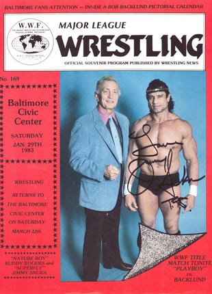 Jimmy Snuka signed Major League Wrestling Program #169