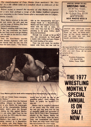 Gino Hernandez & Tony Marino dual signed Magazine Page