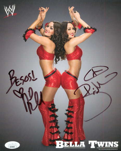 Brie Bella & Nikki Bella dual signed 8x10 Photo (w/ JSA)