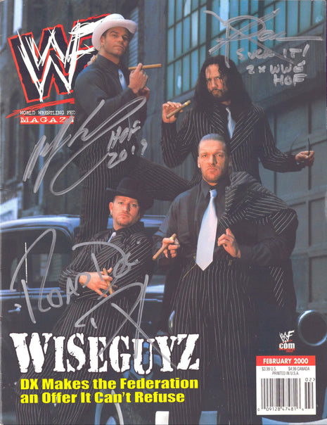 Billy Gunn, Road Dogg & X-Pac triple signed WWF Magazine February 2000