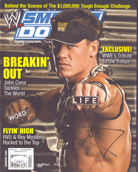 John Cena signed Smackdown Magazine February 2005 (w/ JSA) *BLACK SHARPIE*
