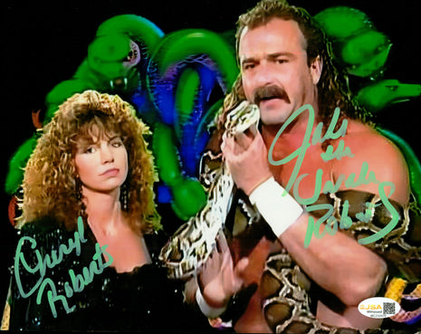 Jake Roberts & Cheryl Roberts dual signed 8x10 Photo (w/ JSA)
