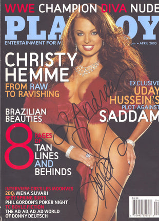 Christy Hemme signed Playboy Magazine April 2005 *TO ANDREW* (18+ adults only)