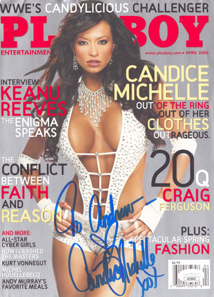 Candice Michelle signed Playboy Magazine April 2006 *TO ANDREW* (18+ adults only)