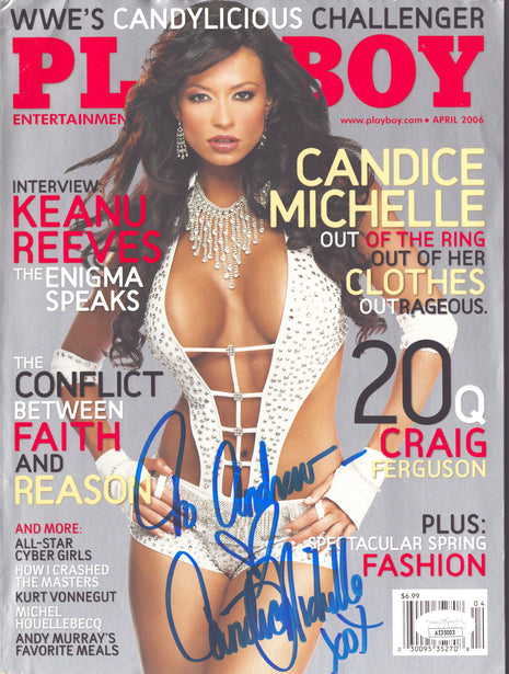 Candice Michelle signed Playboy Magazine April 2006 *TO ANDREW* (18+ adults only)