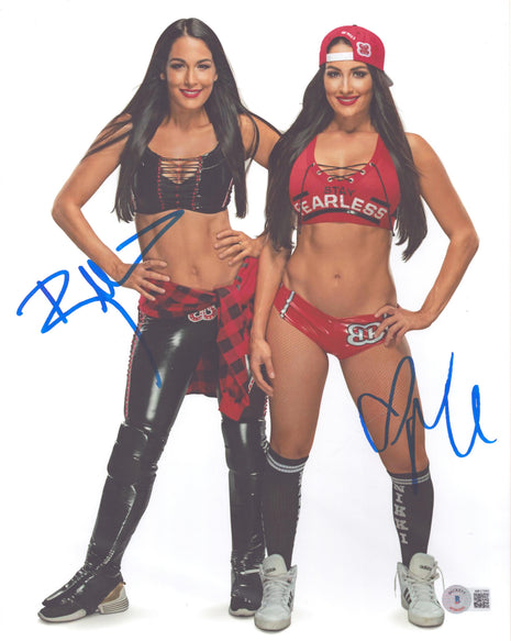 Brie Bella & Nikki Bella dual signed 11x14 Photo (w/ Beckett)