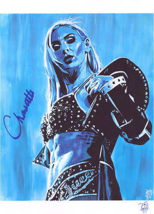 Charlotte Flair signed 11x14 Schamberger Art