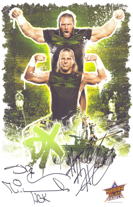 Triple H & Shawn Michaels dual signed 11x17 Photo