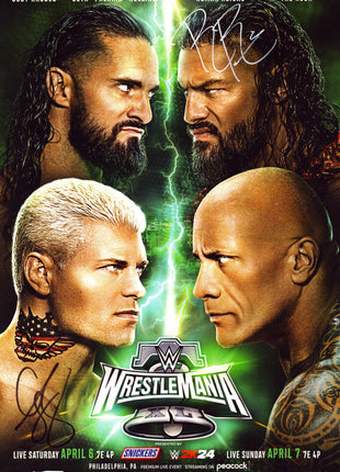 Cody Rhodes & Roman Reigns dual signed 11x17 Photo (w/ Fanatics)