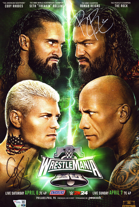 Cody Rhodes & Roman Reigns dual signed 11x17 Photo (w/ Fanatics)